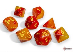 Lab Dice 8: Gemini Gellow Red/yellow Luminary 7-Die Set